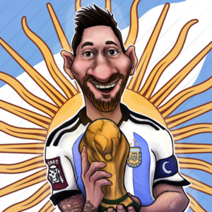 Lionel Messi karikatuur